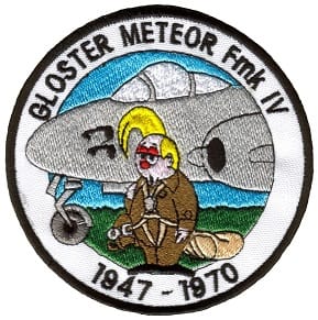 Bólido, personaje de Eduardo Ferro, representó a los Gloster Meteor MkIV desde que llegaron.